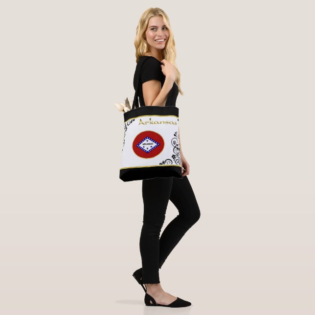 Tote Bag Flag de l'Arkansas (Sur le modèle)