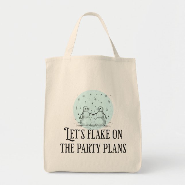 Tote Bag Flake on party plans funny snowman tote gift (Devant)