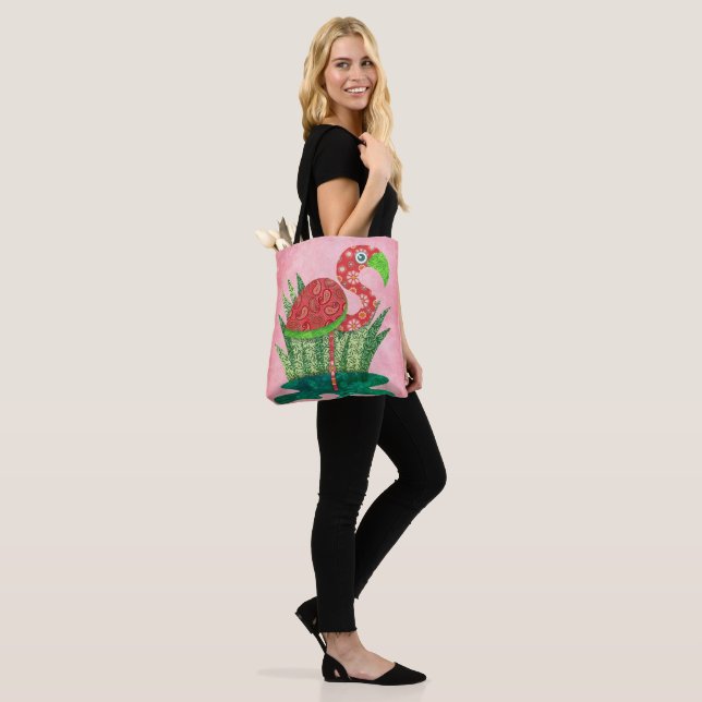 Tote Bag Flamant Mignon (Sur le modèle)