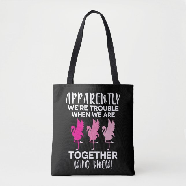 Tote Bag Flamant rose apparemment nous sommes problème (Devant)