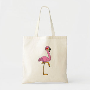 Tote Bag Flamant rose avec lunettes