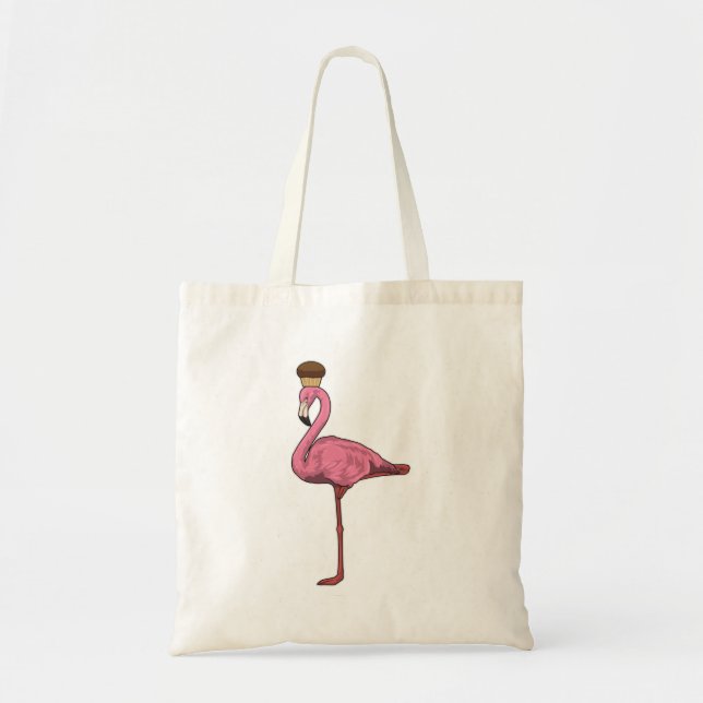Tote Bag Flamant rose avec muffin (Devant)