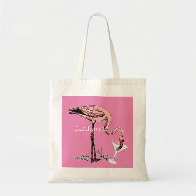 Tote Bag Flamant rose Boire Martini Thunder_Cove (Devant)