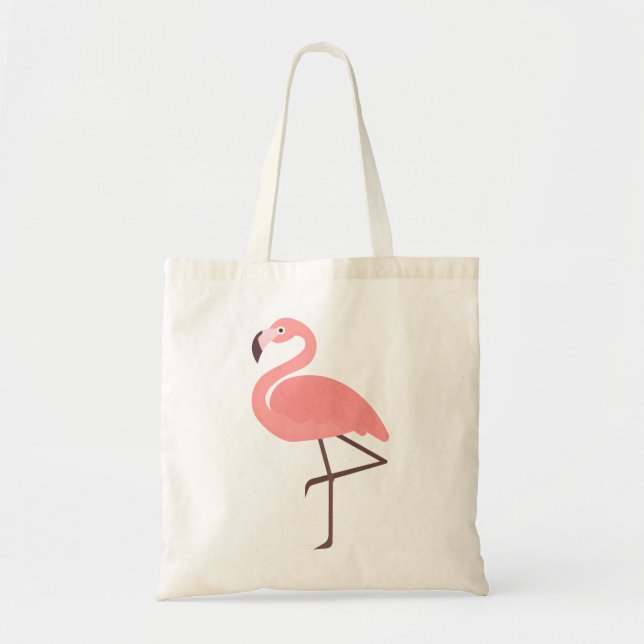Tote Bag Flamant rose debout Oiseau mignonne (Devant)