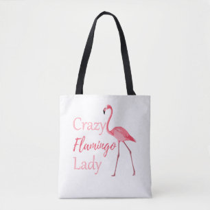 Tote Bag Flamant rose folle Lady Funny Flamant rose