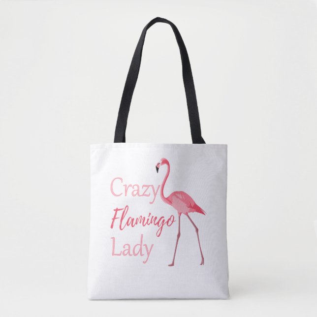 Tote Bag Flamant rose folle Lady Funny Flamant rose (Devant)