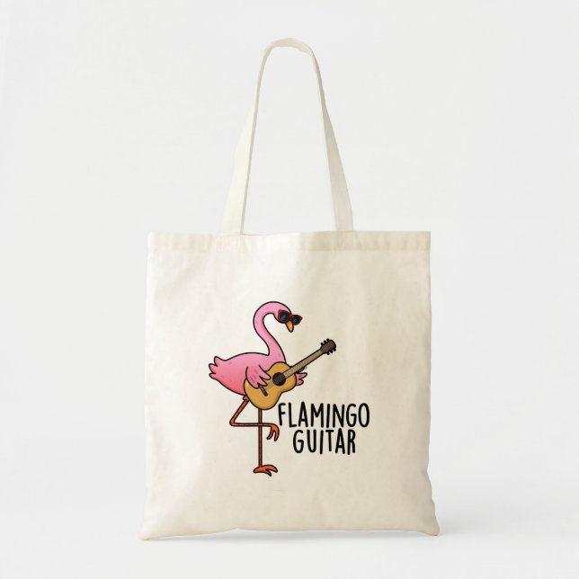 Tote Bag Flamant rose Guitare Funny Music Pun (Devant)