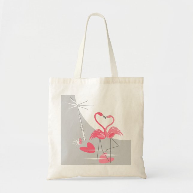 Tote Bag Flamant rose Love Grand Lune budget fourre-tout (Devant)