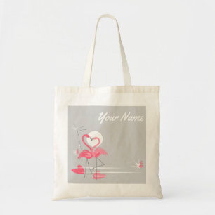 Tote Bag Flamant rose Love Side Name Budget fourre-tout