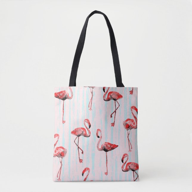 Tote Bag Flamant rose motif transparent (Devant)
