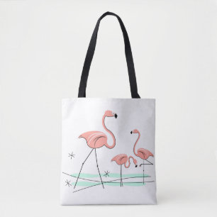Tote Bag Flamant rose Ocean Trio 2 sur fourre-tout