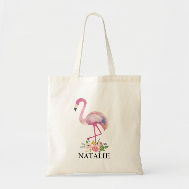 Tote Bag Flamant rose rose Floral Fille Enfants Cadeau pers (Devant)