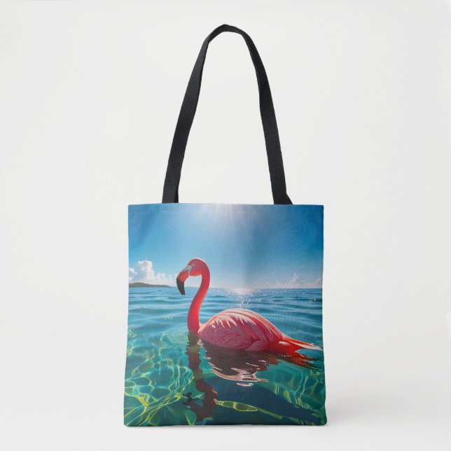 Tote Bag Flamant rose Rose Sous Le Ciel (Devant)