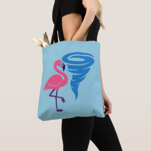 Tote Bag Flamant rose Tornado Bold Art Graphique moderne