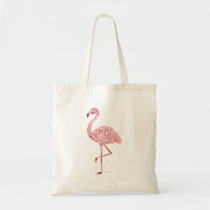 Tote Bag Flamant rose tribal rose funky