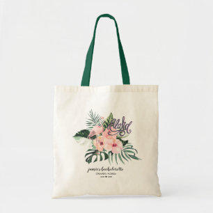 Tote Bag Flamant rose Tropical Floral Bridesmaid Favoriser 