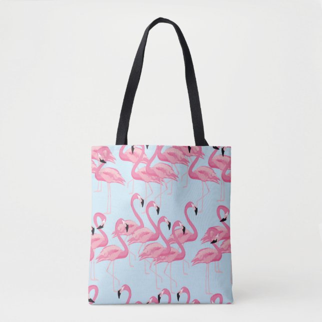 Tote Bag Flamant rose : Tropical Vintage Print (Devant)