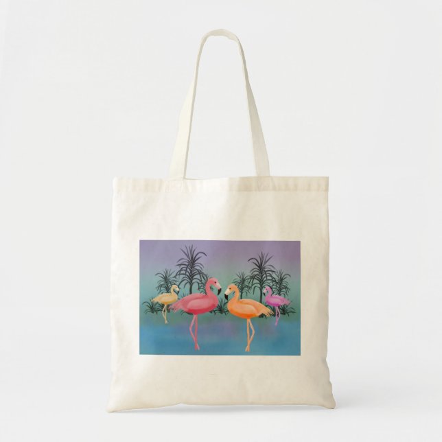 Tote Bag Flamants roses fabuleux (Devant)