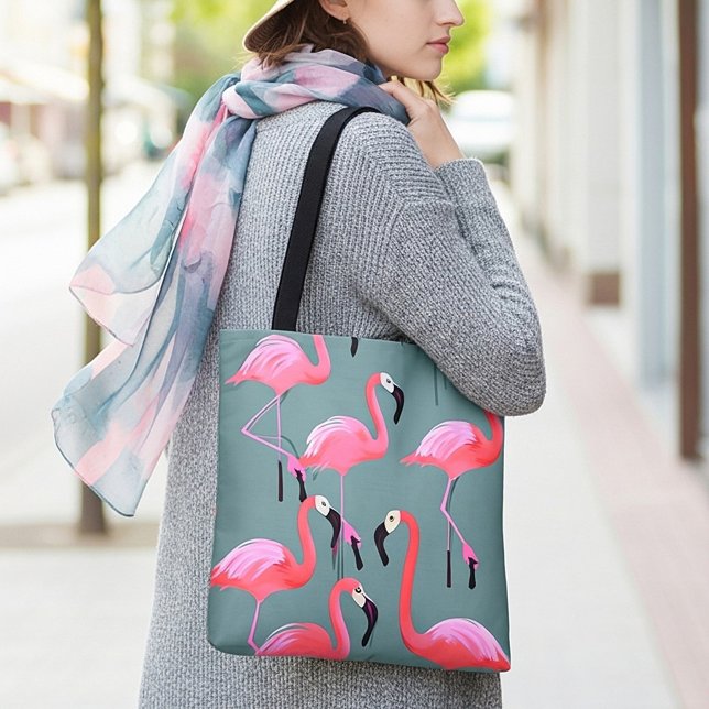 Tote Bag Flamants roses rétro (Créateur téléchargé)