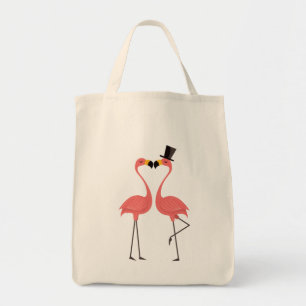 Tote Bag Flamants roses rose tropicale - Mariage, Fête de l