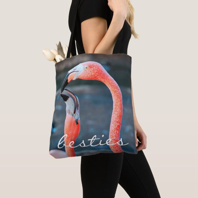 Tote Bag Flamants roses roses Besoins Photo Script Design M (De près)