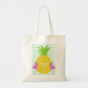 Tote Bag Flamants roses Tropiques Texte Personnalisé