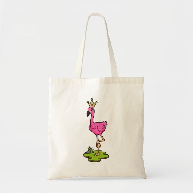 Tote Bag Flamingo as Princess with Crown (Devant)