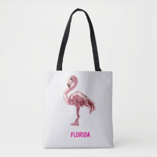 Tote Bag Flamingo gemalter pinker Flamingo 