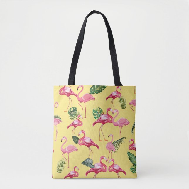 Tote Bag Flamingos Amour Motif 3 (Devant)