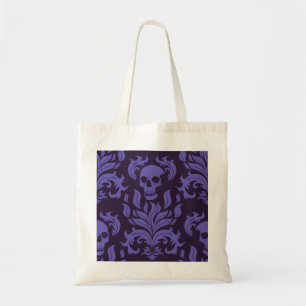 Tote Bag Flamme crânienne Damas dans les tons moody violet