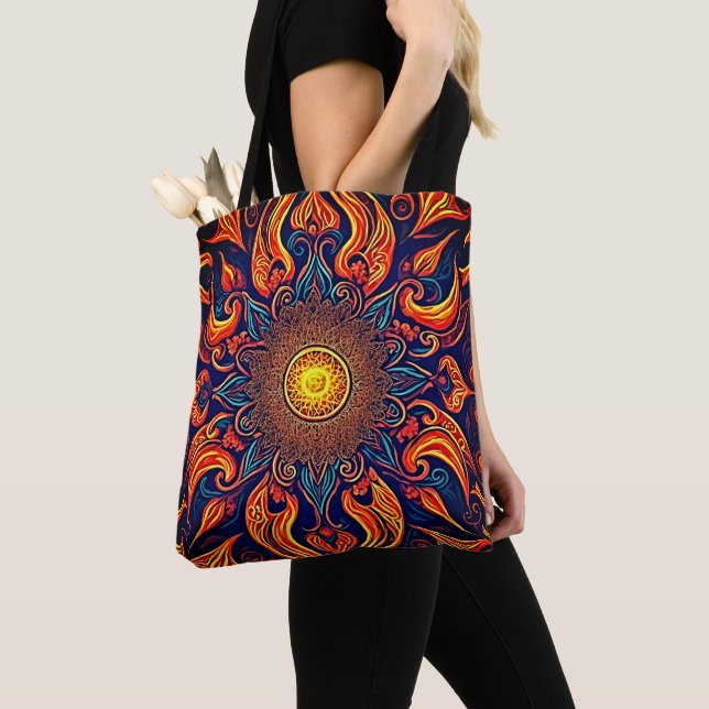 Tote Bag Flamme Mandala Art Visionnaire (De près)