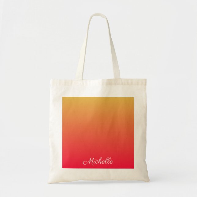 Tote Bag Flamme personnalisée rouge et jaune ombre (Devant)