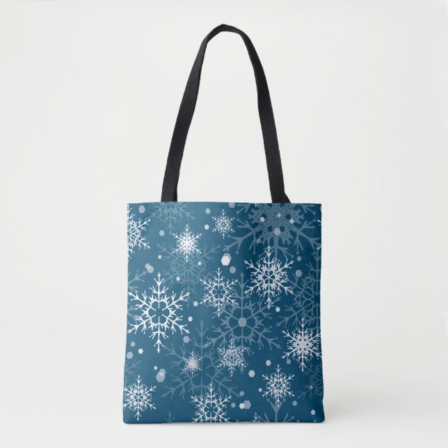 Tote Bag Flammes à neige blanches (Devant)