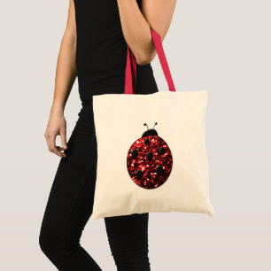 Tote Bag Flammes de parties scintillant rouge foncé