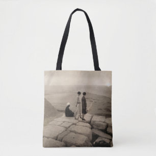 Tote Bag Flapper Girls Sunrise Khufu Pyramid, Égypte 1920