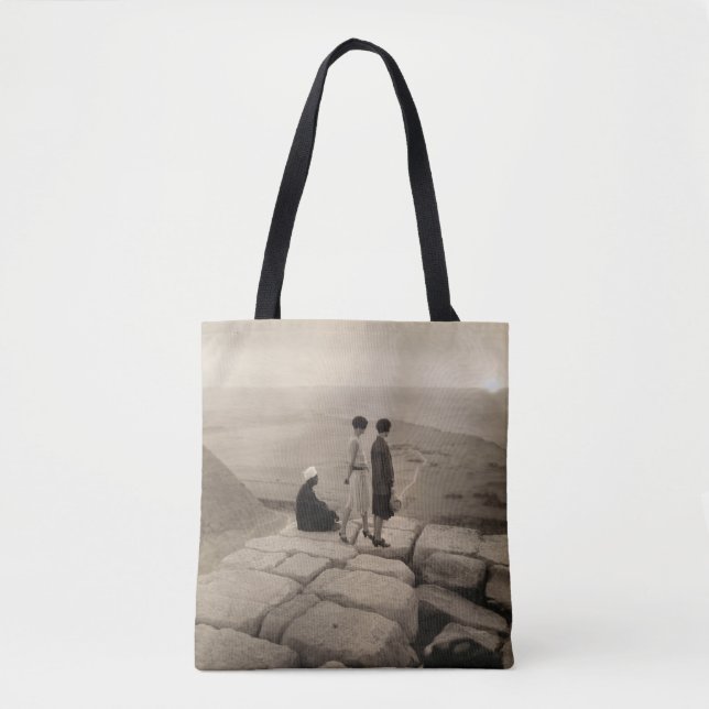 Tote Bag Flapper Girls Sunrise Khufu Pyramid, Égypte 1920 (Devant)
