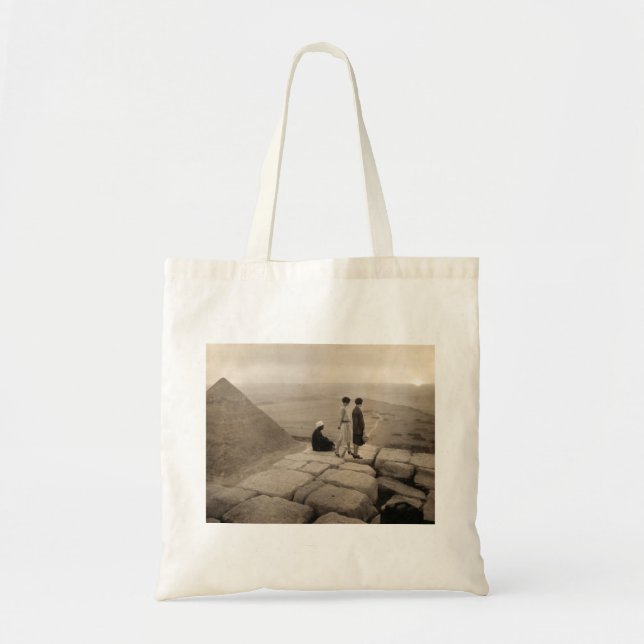 Tote Bag Flapper Girls Sunrise Khufu Pyramid, Égypte 1920 (Devant)