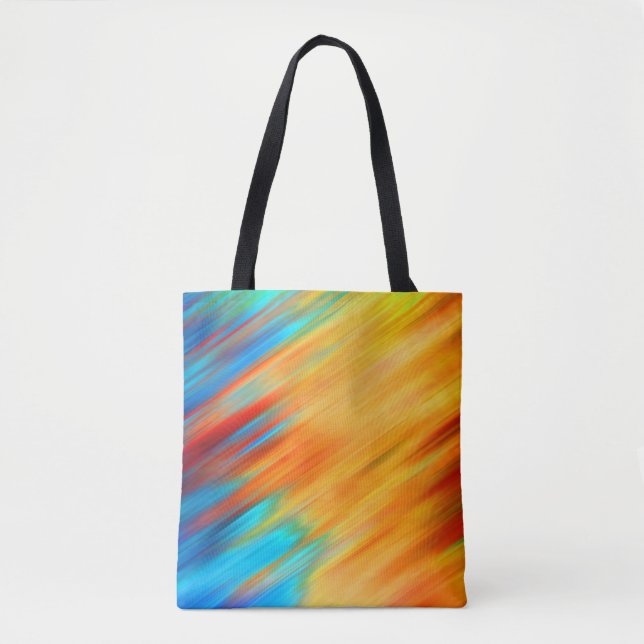 Tote Bag Flare Abstraite bleue orange colorée (Devant)