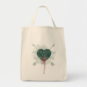 Tote Bag Flèche   "Attiré Aux Mauvais Garçons" Coeur Percé