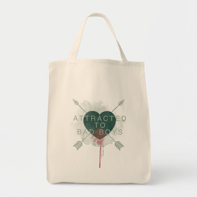 Tote Bag Flèche | "Attiré Aux Mauvais Garçons" Coeur Percé (Devant)