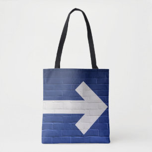 Tote Bag Flèche blanche peinte sur mur de briques