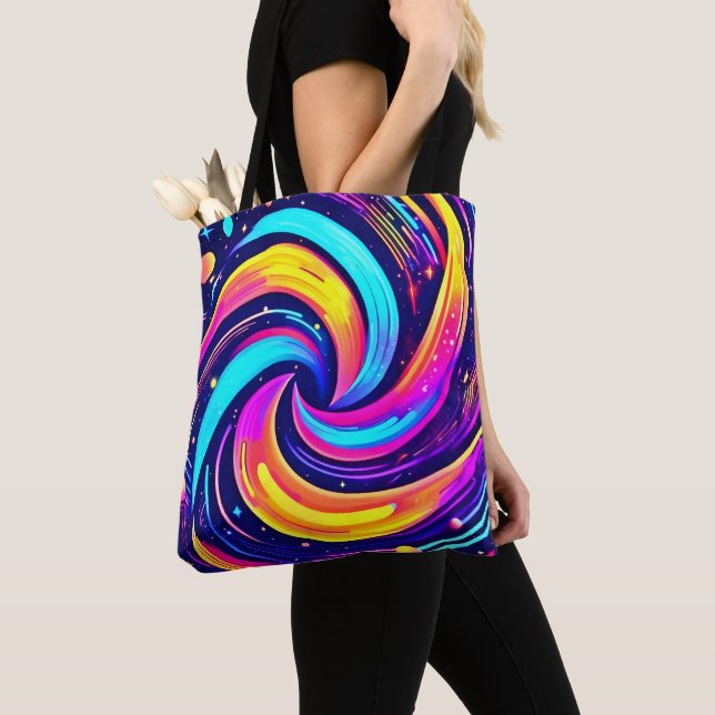 Tote Bag Flèche cosmique colorée (De près)