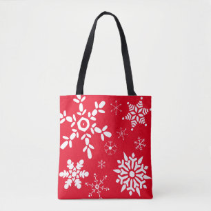 Tote Bag Flèche de neige rouge et blanc