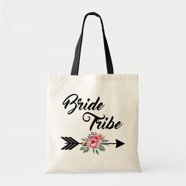 Tote Bag Flèche florale de tribu de jeune mariée (Devant)
