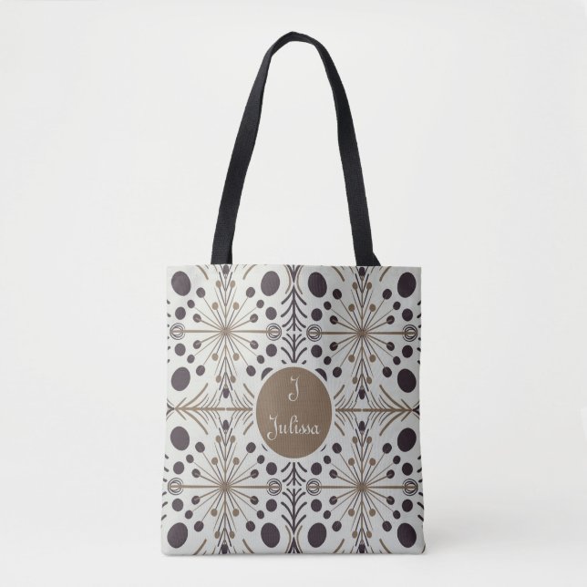 Tote Bag Flèche géométrique Boho Blanc Personnalisé (Devant)