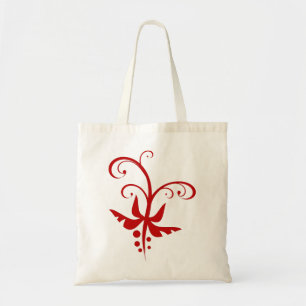 Tote Bag Flèche Twirls Twirls Floral Vine Rouge