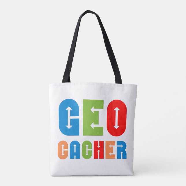 Tote Bag Flèches de géocacher colorées (Dos)