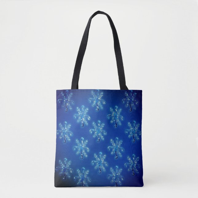 Tote Bag Flèches de neige en cristal bleu (Devant)