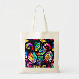 Tote Bag Flèches Et Cercles Abstraits Colorés Conception