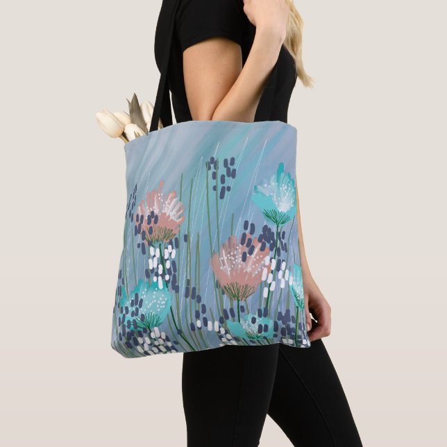 Tote Bag Fleur Abstrait Moderne Tendance (De près)